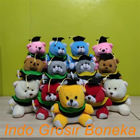 Jual Boneka Wisuda Teddy Bear Warna Coklat Krem Pink Biru Merah Kuning