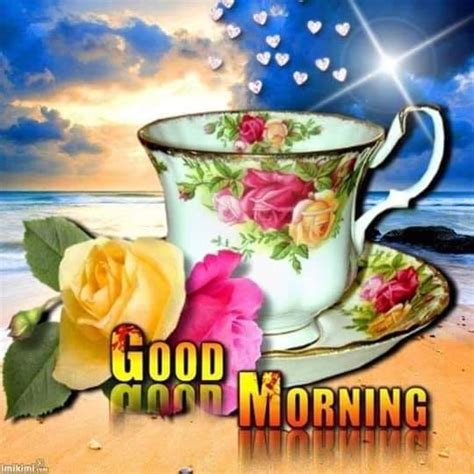 Good Morning Tea Cup And Rose Pictures Photos And Images For Facebook