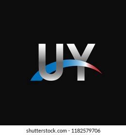 Initial Letters Uy Overlapping Movement Swoosh Stock Vector Royalty