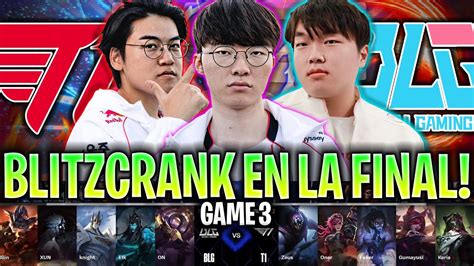 Sacan Blitzcrank Contra El T1 De Faker😱 T1 Vs Blg Game 3 Final