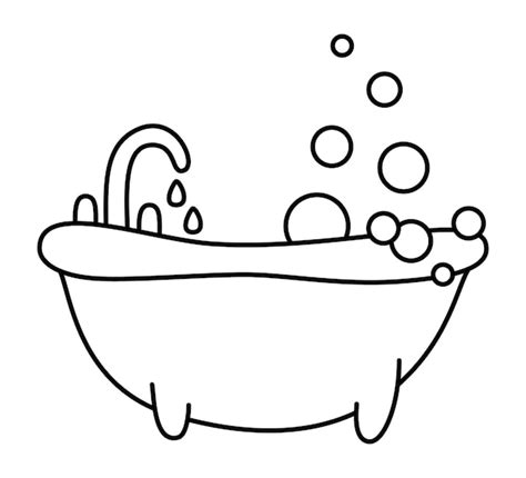 Illustration Vectorielle En Noir Et Blanc Dans Un Bain Moussant De