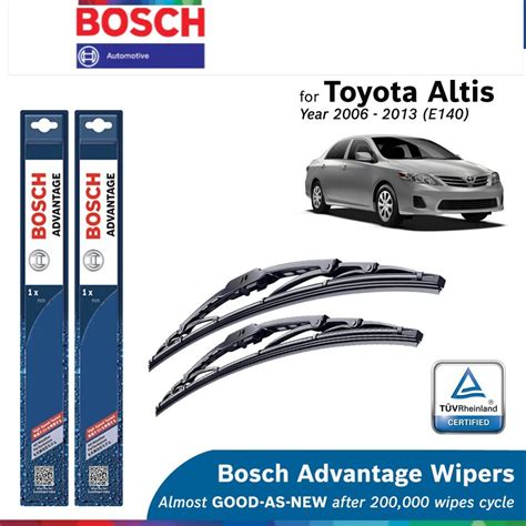 Bosch Advantage U Hook Wiper Set For Toyota Altis E