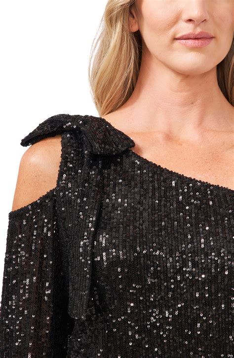 Cece One Shoulder Sequin Top Nordstrom