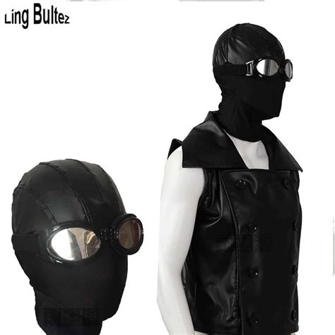 Ling Bultez High Quality Newest Spider Man Noir Mask With Glasses Black Spider Man Noir Face ...