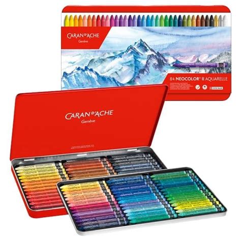 Caran D Ache Neocolor Ii Crayons Tin Case Assorted Colors Set Of