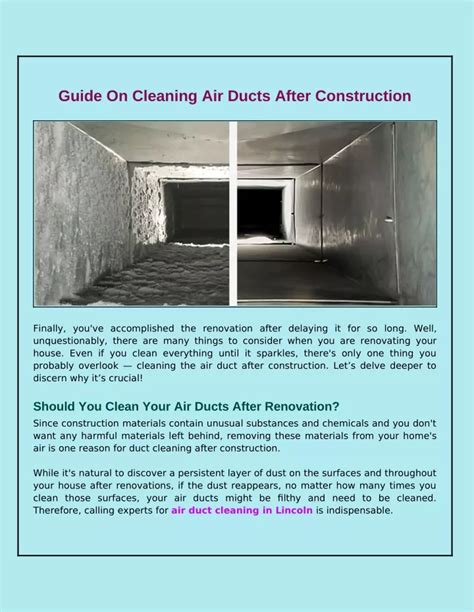 Ppt Guide On Cleaning Air Ducts After Construction Powerpoint Presentation Id11919649