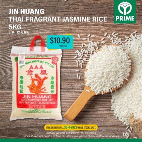 Prime Supermarket Jin Huang Thai Fragrant Jasmine Rice Promotion Valid