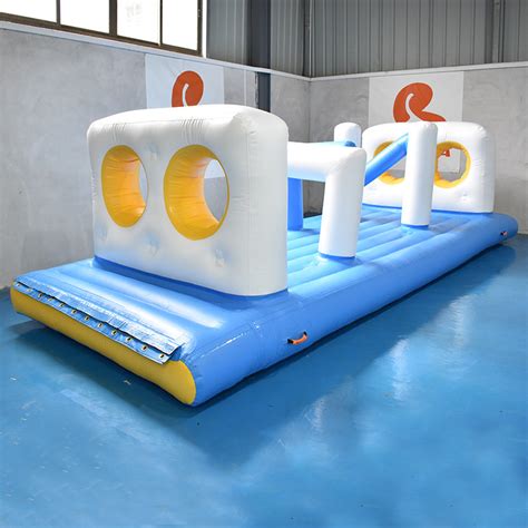 Swimming Pool Floating Inflatable Obstacle Course With Mm Pvc Tarpaulin