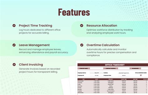 Office Timesheet Template - Download in Excel, Google Sheets | Template.net