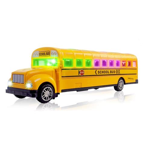 Toy School Bus For Kids By CifToys | Yellow School Vehicle With Colorful Flashing Lights & Music ...