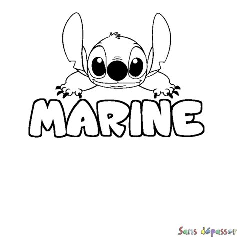 Coloriage Pr Nom Marine D Cor Stitch Sans D Passer