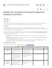 Module Four Simulation Checkpoint Assignment Guidelines And Rubric