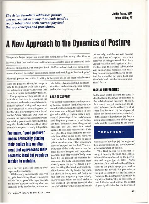 Physical Therapy Today Article 1993 — Aston Kinetics