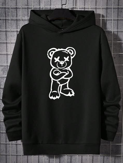 Manfinity Hypemode Hombres Sudadera Con Capucha Y Estampado De Oso