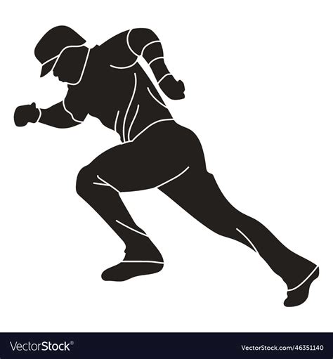 Baseball Player Running Cut Out Royalty Free Vector Image