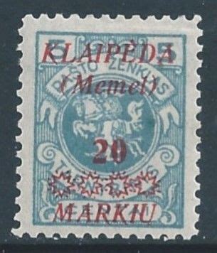 Memel N Mh C Unissued Lithuanian Official Ovptd Memel