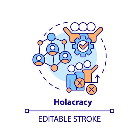 2d Editable Multicolor Holacracy Icon Simple Isolated Vector Thin