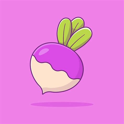 Premium Vector Free Vector Turnip Vegetable Cartoon Vector Icon Illustration Vegetable Icon