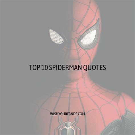 Top #10 Spiderman Quotes Your Friendly Neighborhood Superhero