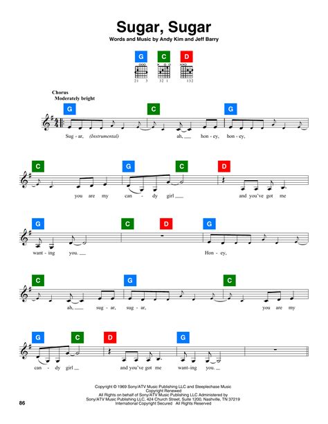 Sugar Sugar By The Archies Sheet Music For Chordbuddy At Sheet Music