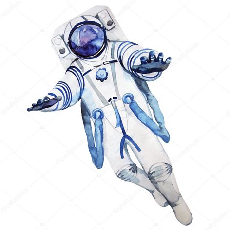 Astronauta De Acuarela En Traje Espacial Stock Vector By Homunkulus28