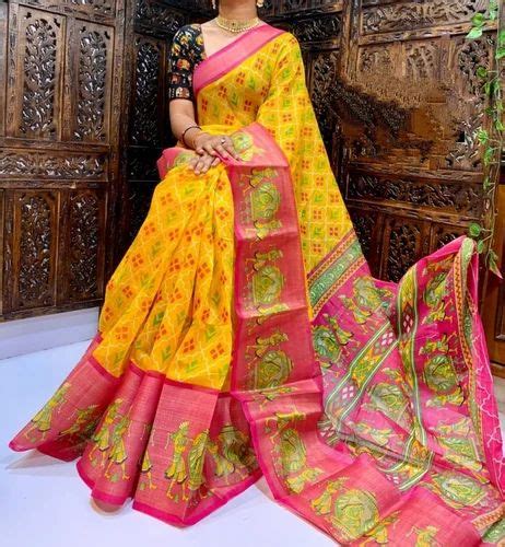 Printed Multicolor Pochampally Ikkat Silk Sarees 6 3 M With Blouse