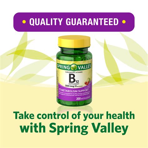 Spring Valley Sublingual Vitamin B12 Microlozenges 500 Mcg 200 Count