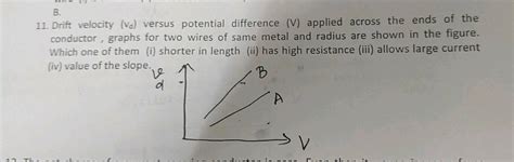 11 Drift Velocity Vd Versus Potential Difference V Applied Across