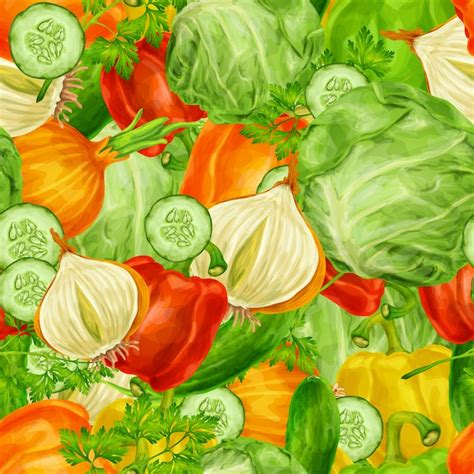 Fondo De Vegetales Vector Gratis