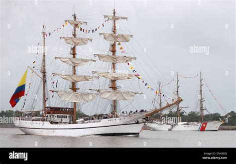 The Ecuadorian Tall Ship Bae Guayas Foreground And The Us Coast