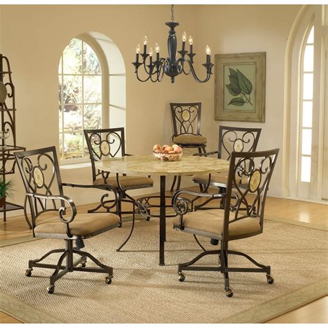 Hillsdale Furniture Brookside 5 Piece Round Dining Set With Oval Back