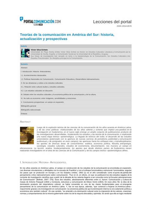 Pdf Portal De La Comunicaci N Incom Uab Lecciones Teor As