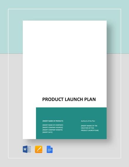 Free Sample Product Launch Plan Template Google Docs Word Apple