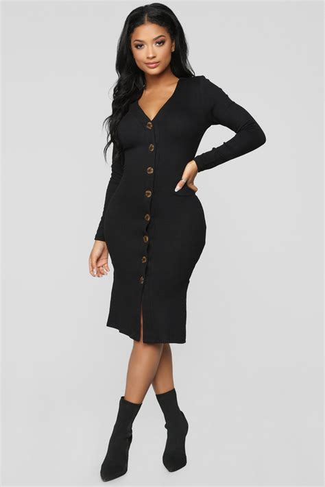 Show Some Sass Sweater Dress Black Fashion Nova Dresses Fashion Nova