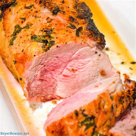 Garlic And Herb Crusted Grilled Pork Loin Uses Fresh Herbs Garlic And