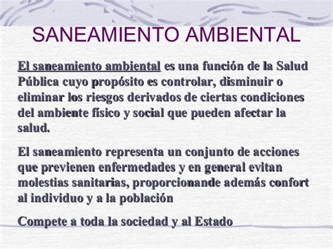 Saneamiento Y Salud Ambiental