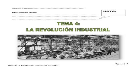 Download Pdf Página 1 Tema 4 La Revolución Industrial 4º Eso¡gina 2 Tema 4 La