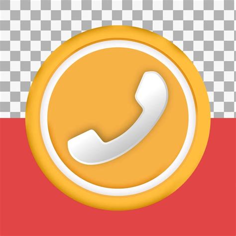 Premium PSD | A yellow circle with a phone icon on it.