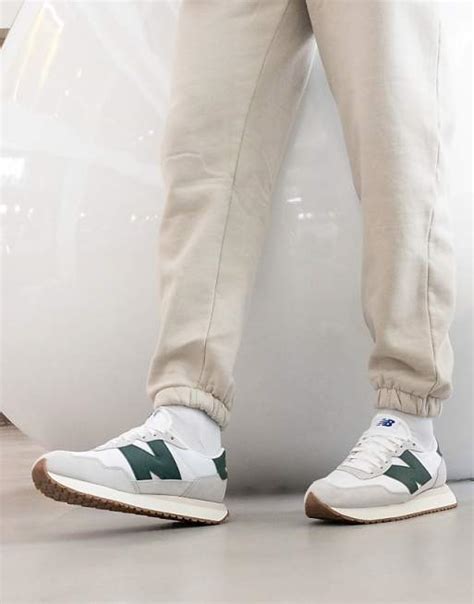 New Balance 237 Sneakers In White And Green Asos