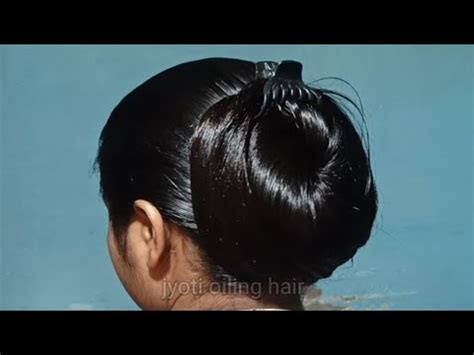 Oiled Hair Bun Open Long Hair Youtube