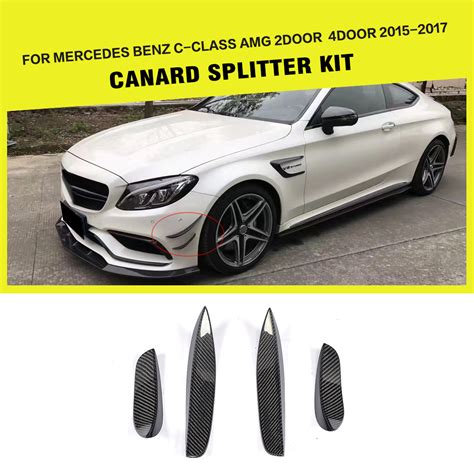 Carbon Fiber Front Bumper Air Fender Vent For Mercedes Benz C Class