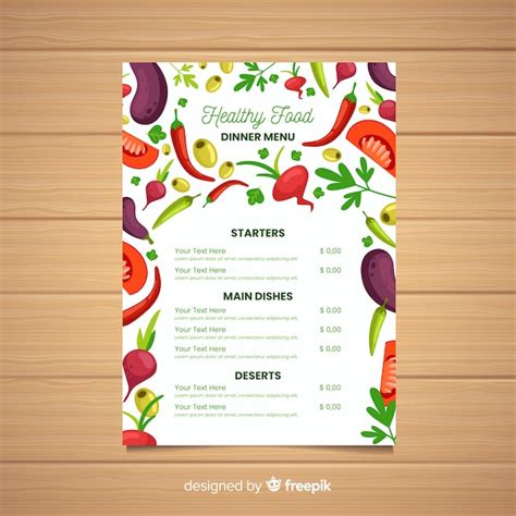 Organic food menu template Vector | Free Download