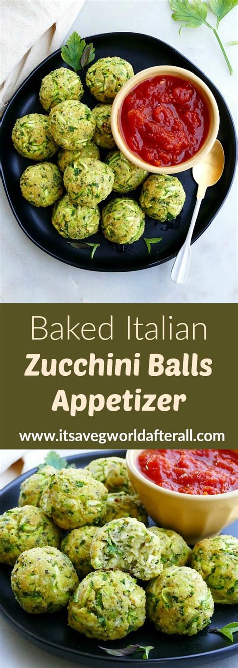 Baked Italian Zucchini Balls Recipe Its A Veg World After All®