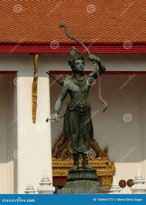 Thai Art Statue Of Warrior Stock Image Image Of Arrow 138464773