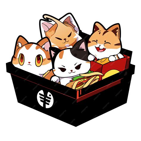 Premium Vector Fast Food Cat A Box Of Cute Nuggets That Are Shap