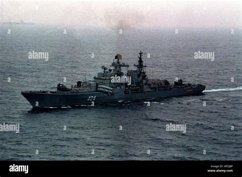 A Port Bow View Of The Soviet Sovremenny Class Destroyer OKRYLENNY