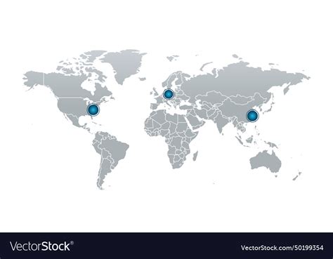 World map with borders infographics Royalty Free Vector