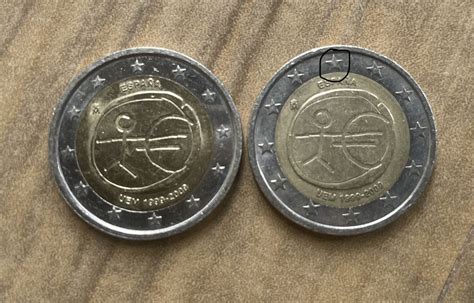 Moneda 2 euros de españa UEM 1999 2009 conmemorativa con ESTRELLAS