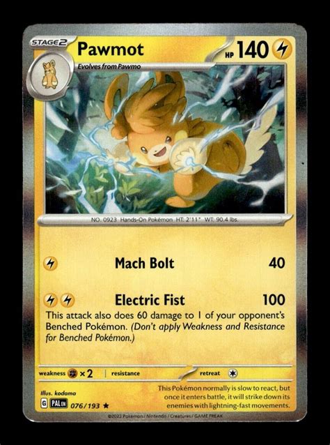 Pokemon Paldea Evolved Pawmot Holo 076 193 EBay