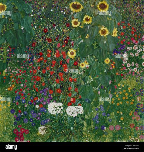 Klimt Gustave - Farm Garden with Sunflowers Stock Photo - Alamy